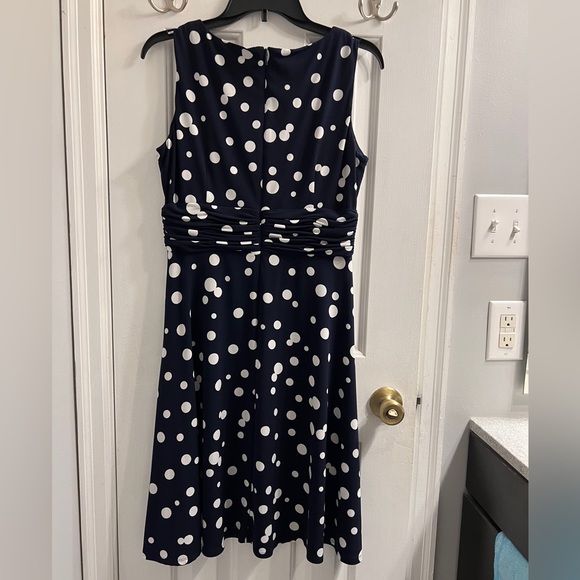 JESSICA HOWARD Navy White Polkadot Swing Dress - Picture 6 of 11